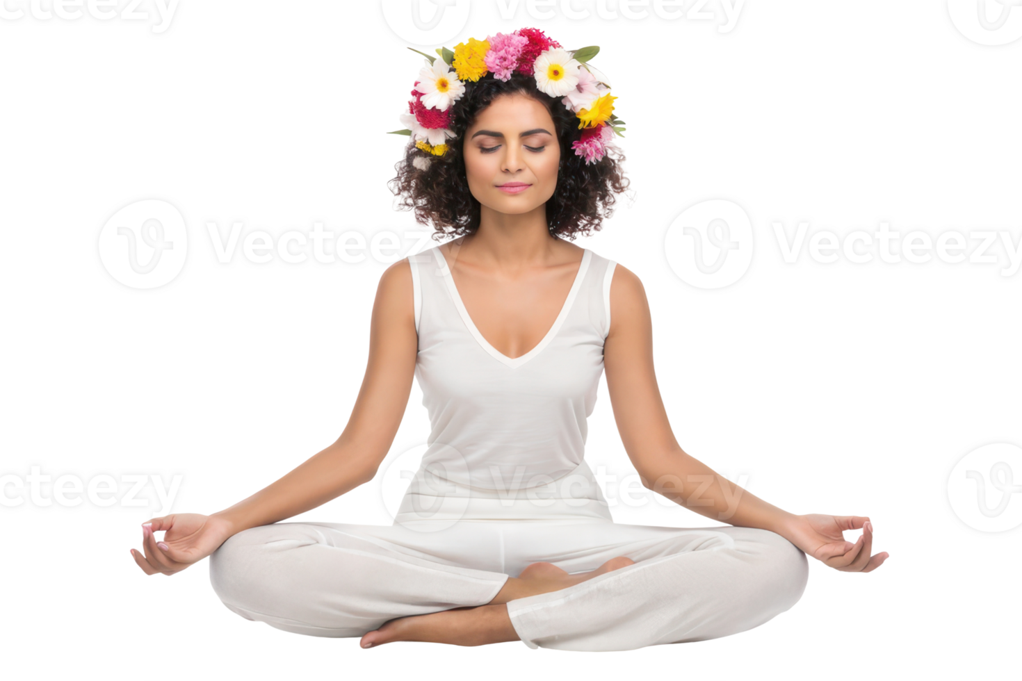 Mindful meditation practice in a serene setting png
