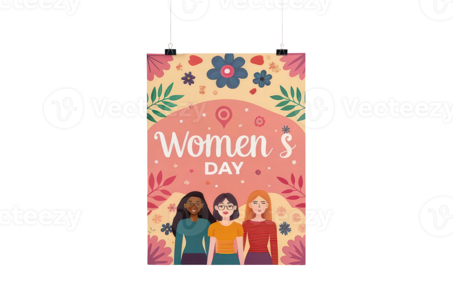 Celebrating Women's Day with Colorful Art Display png