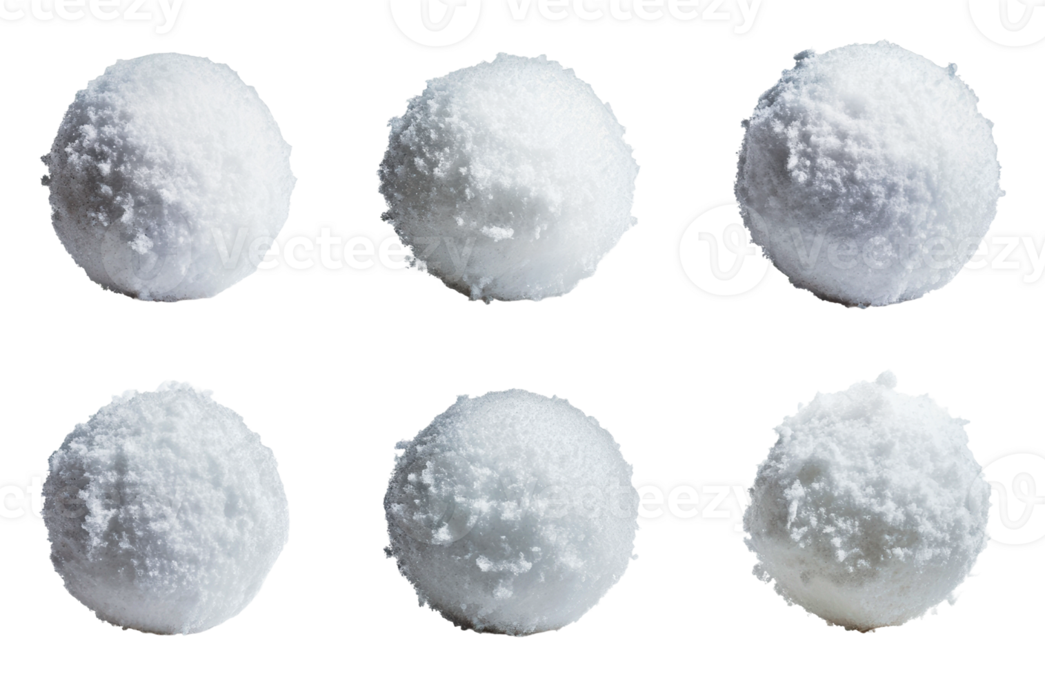 Snowballs in various shapes and sizes on display png