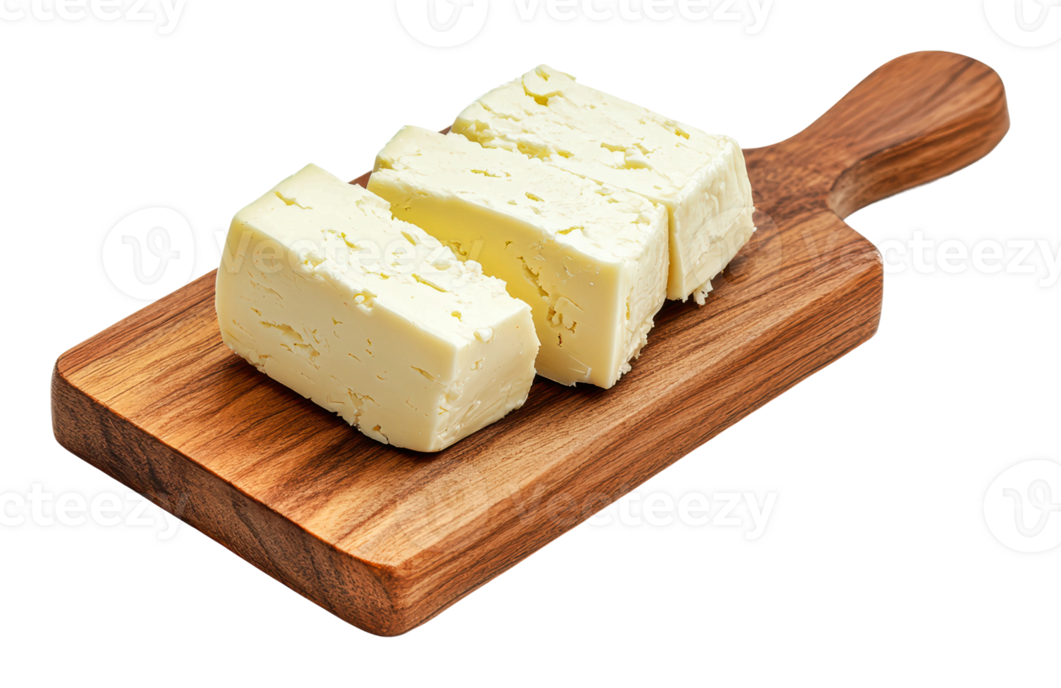 Fresh dairy butter on a wooden cutting board png