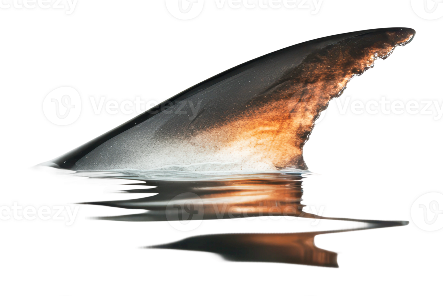 Shark fin breaking the surface of the water png