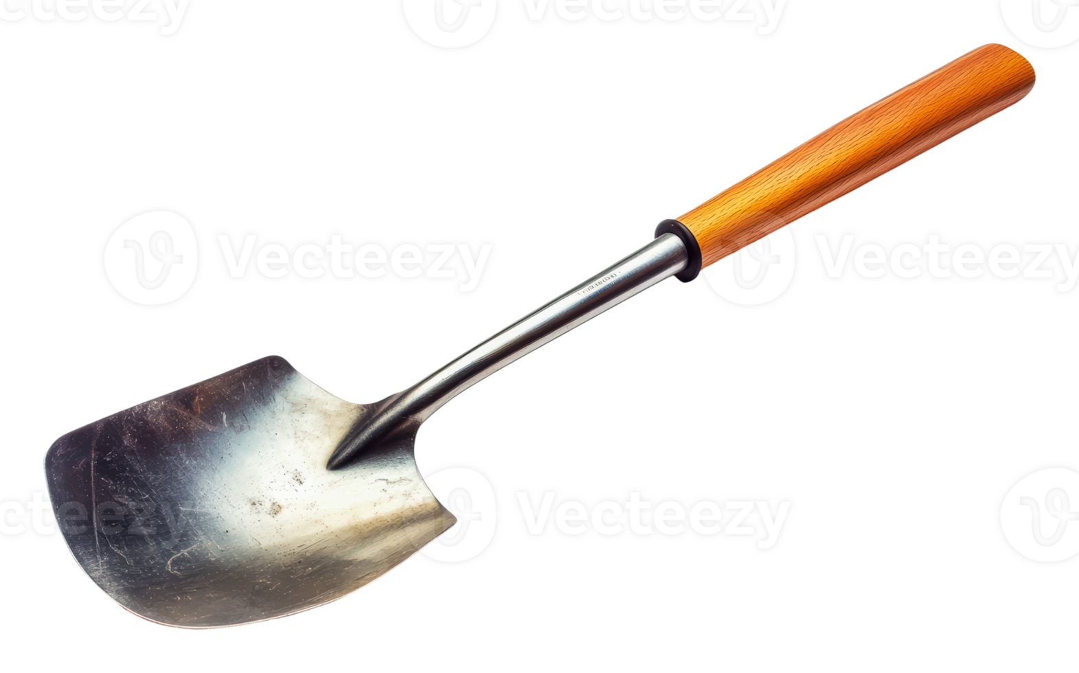 Gardening tool with wooden handle for planting png