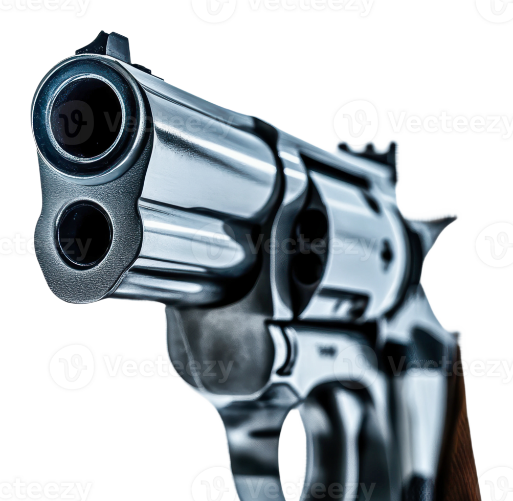 Close-up view of a revolver creating tension png