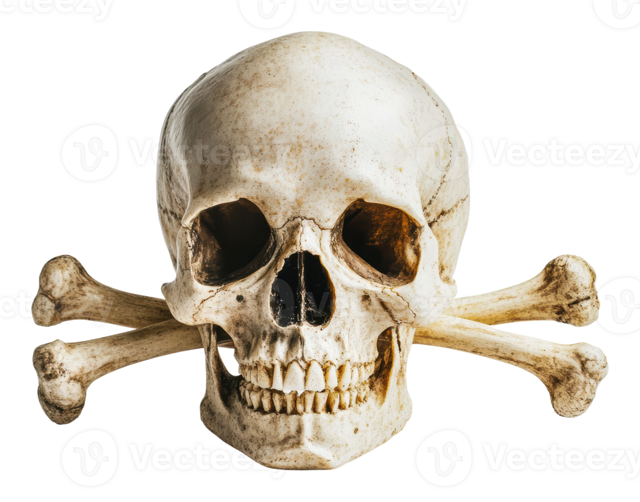 Skull and crossbones symbolizing danger and death png
