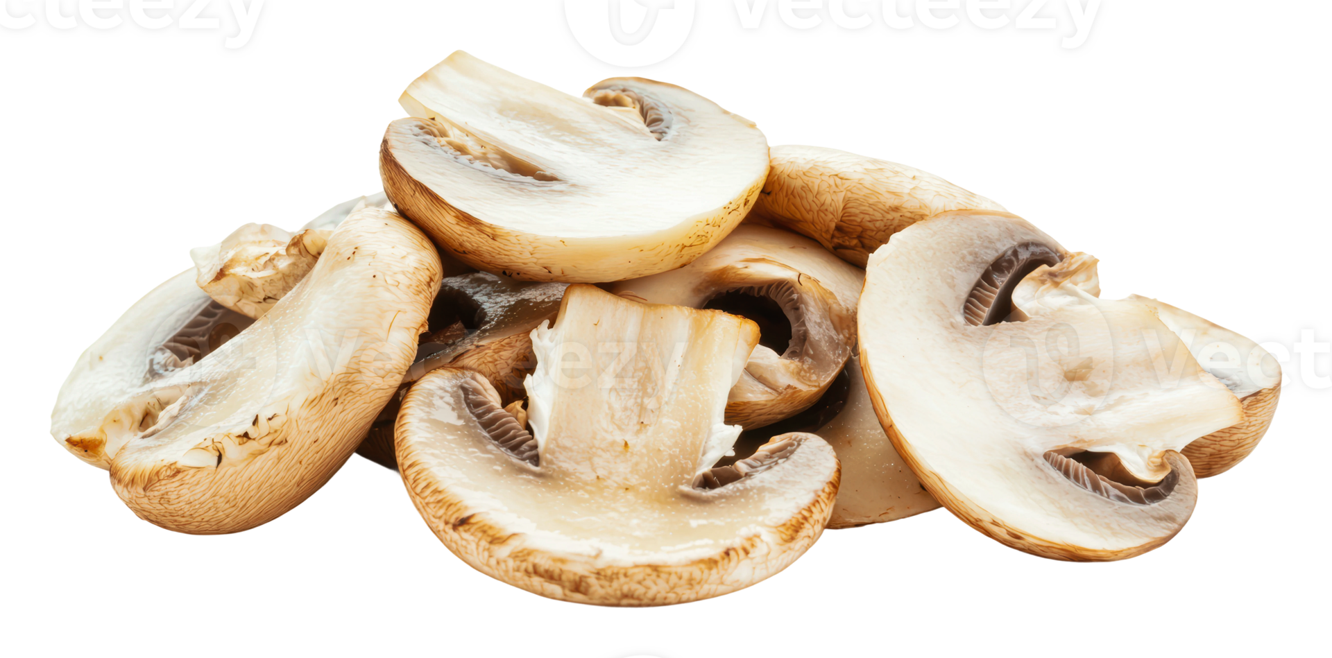 Sliced mushrooms for cooking or salads png