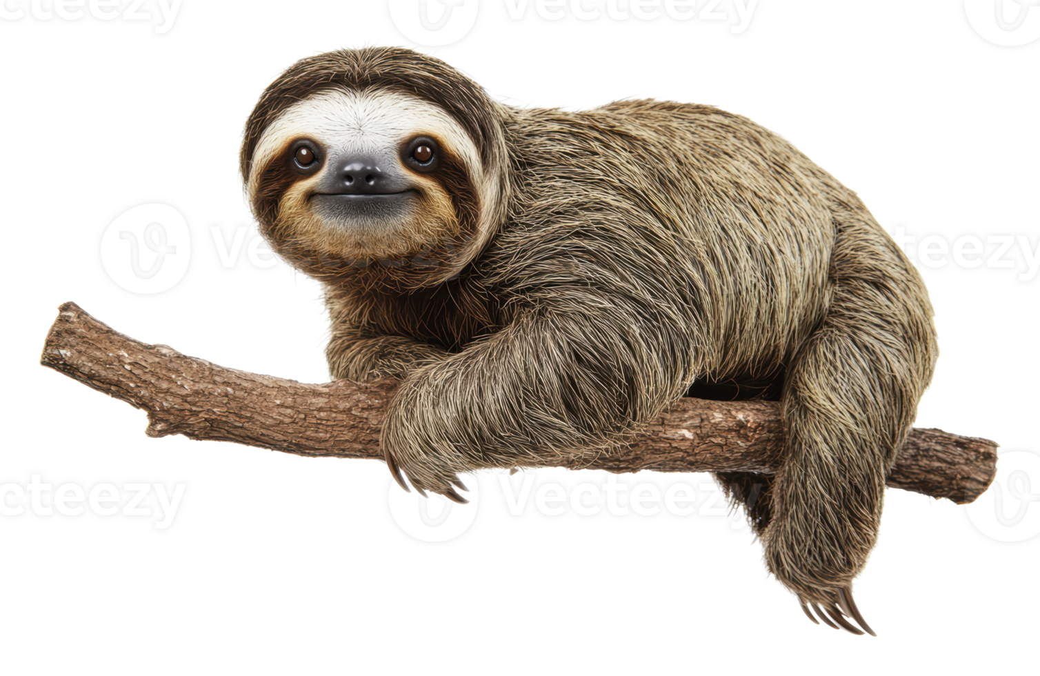 Sloth relaxing on a branch in a natural habitat png
