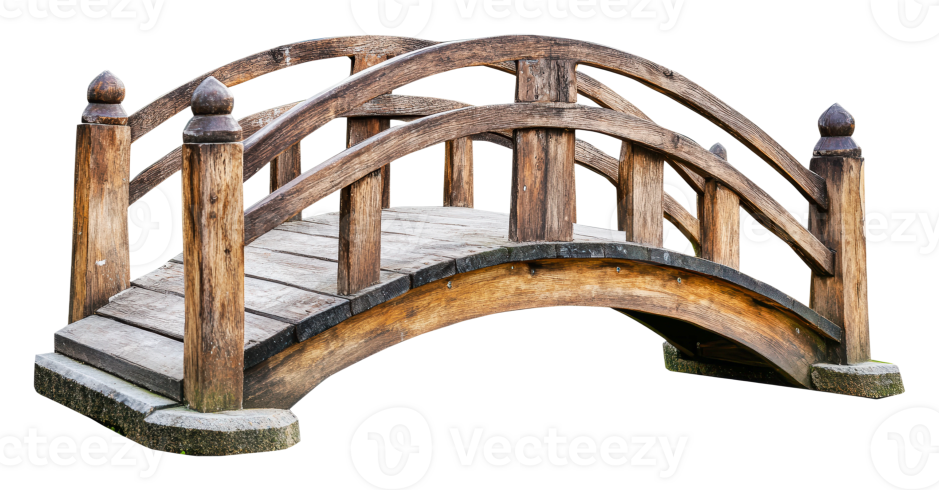 Wooden bridge designed in traditional style png
