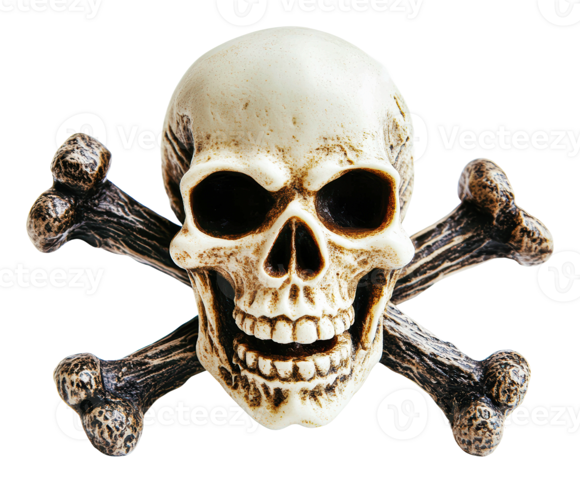 Skull and crossbones on white png