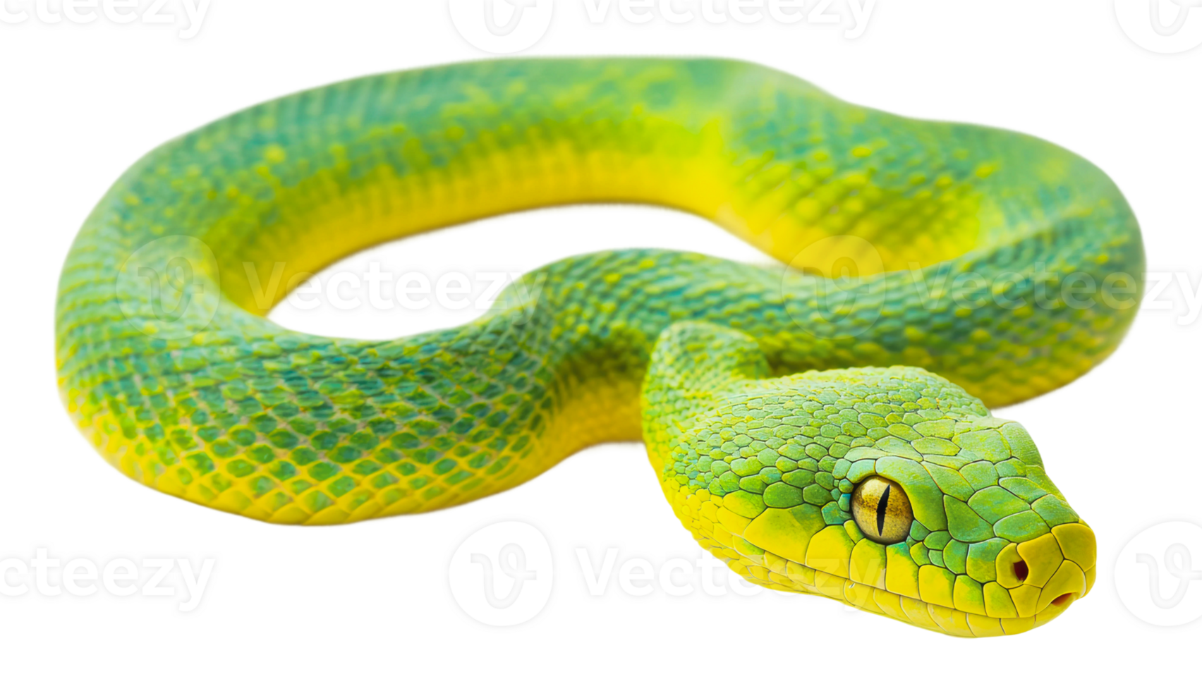 Green snake resting on a bright surface png