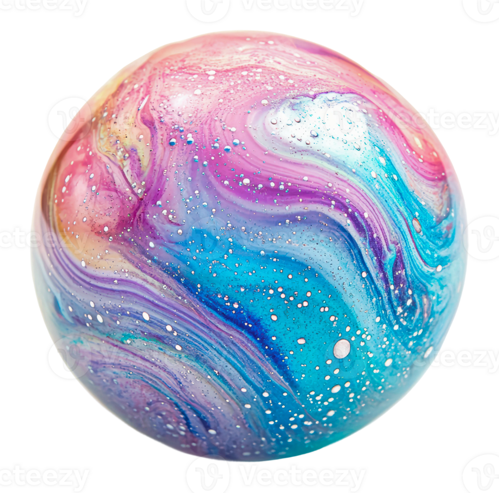 Colorful marble with swirling pastel patterns png