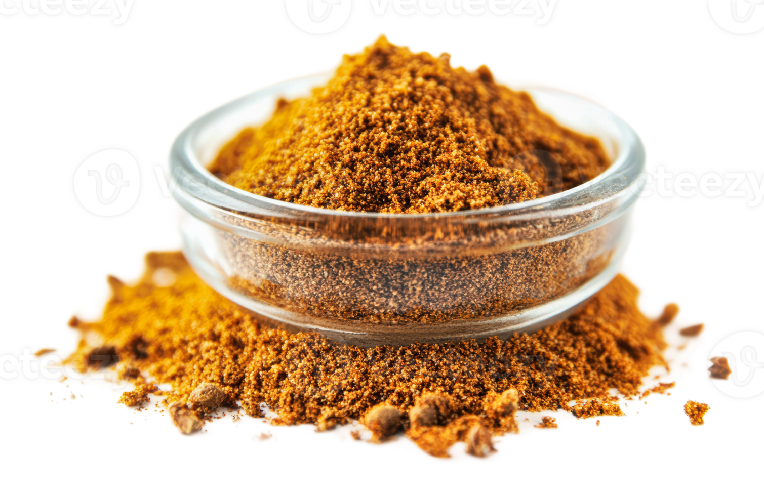 Spice blend in a glass bowl on a white surface png