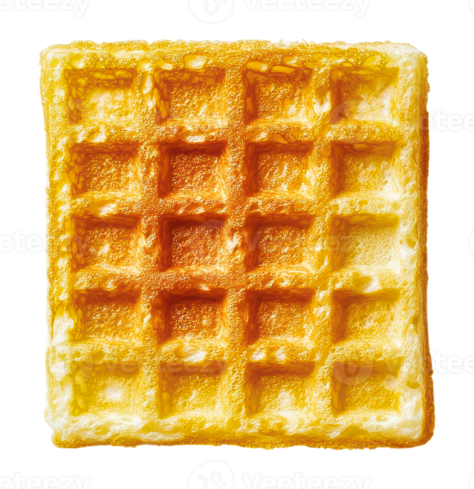 Golden waffles on a white background png