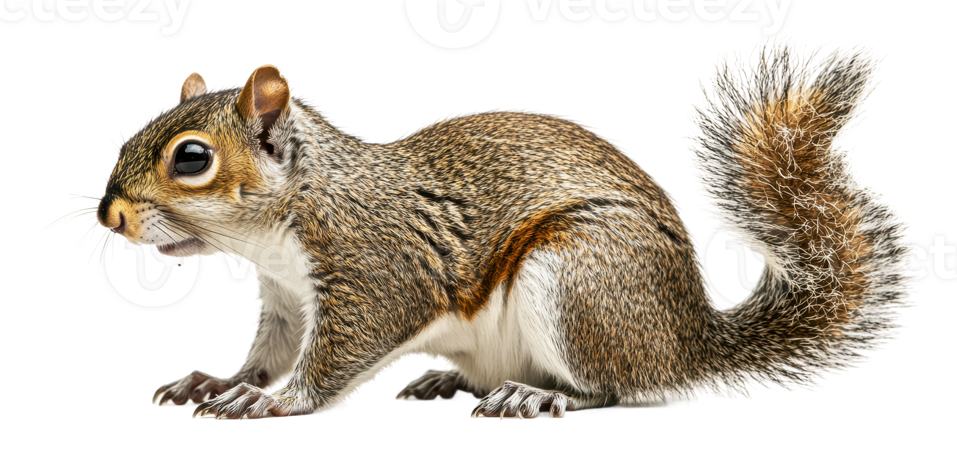 Bushy-tailed squirrel exploring png