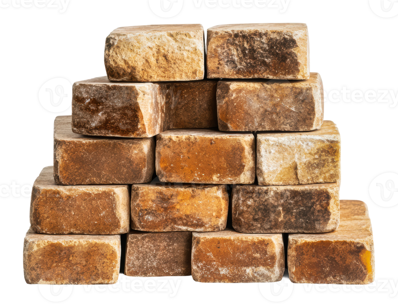 Bricks in earthy tones and textures png