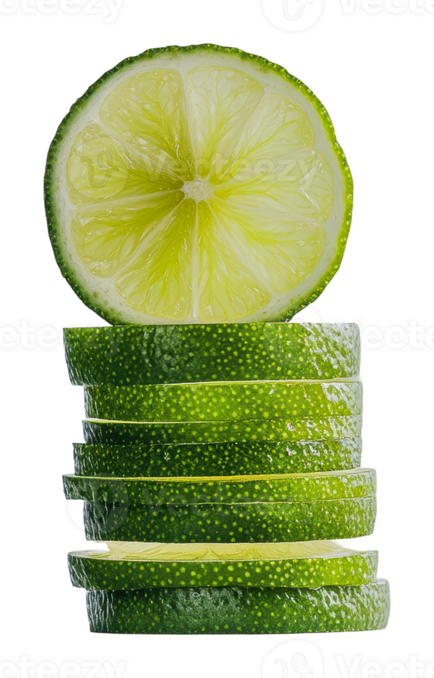Fresh lime slices stacked for culinary use png