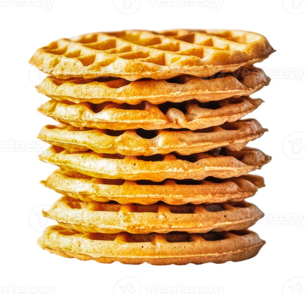 Golden waffles ready for breakfast png