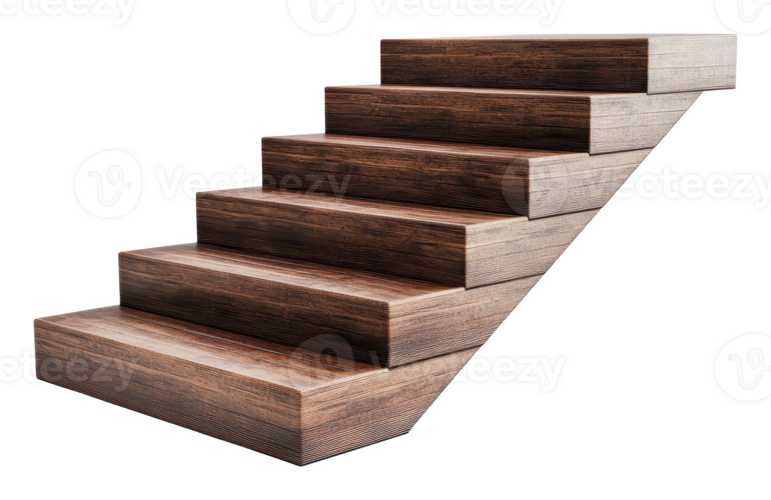 Modern wooden staircase design with clean lines png