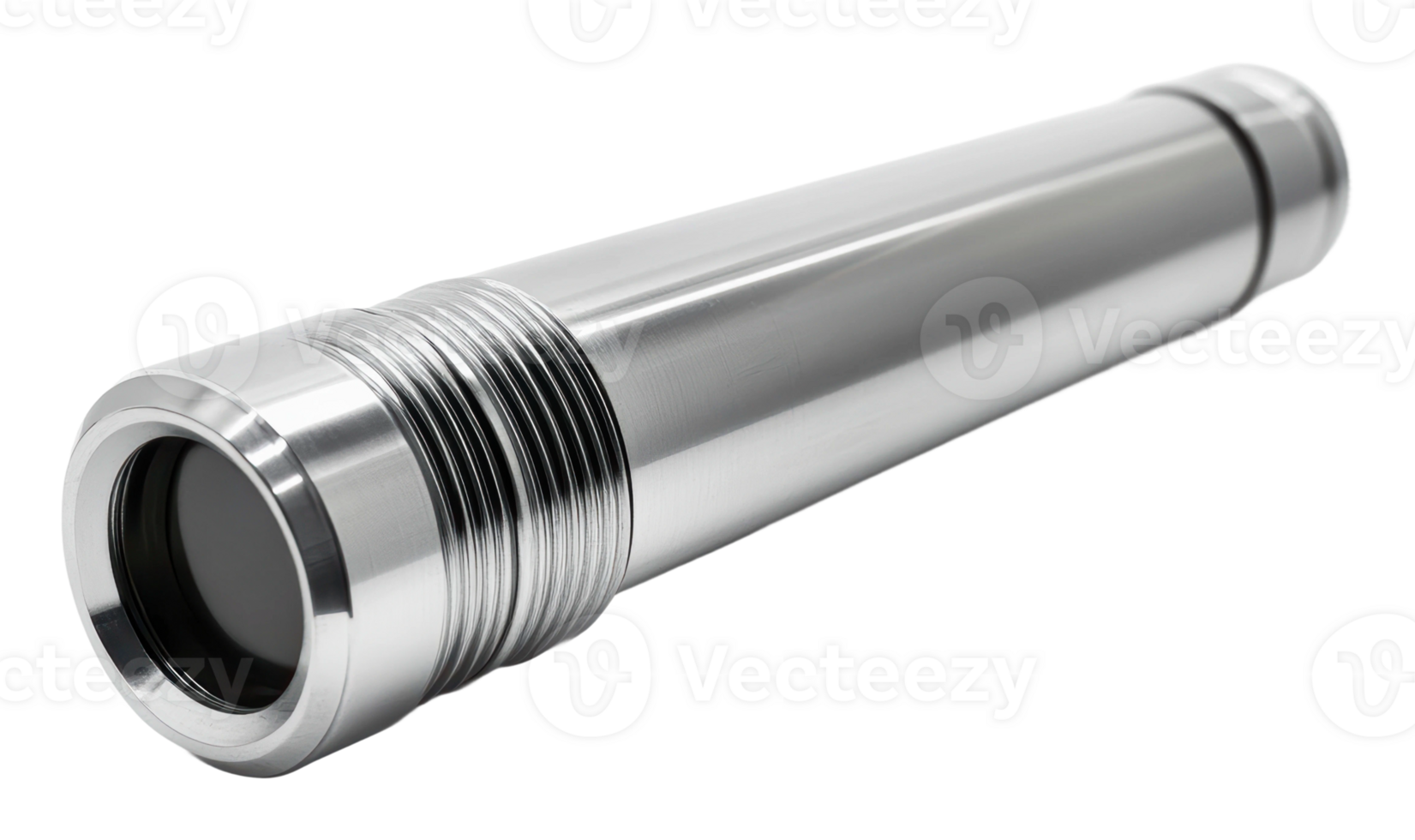 Sleek metal flashlight for outdoor use png