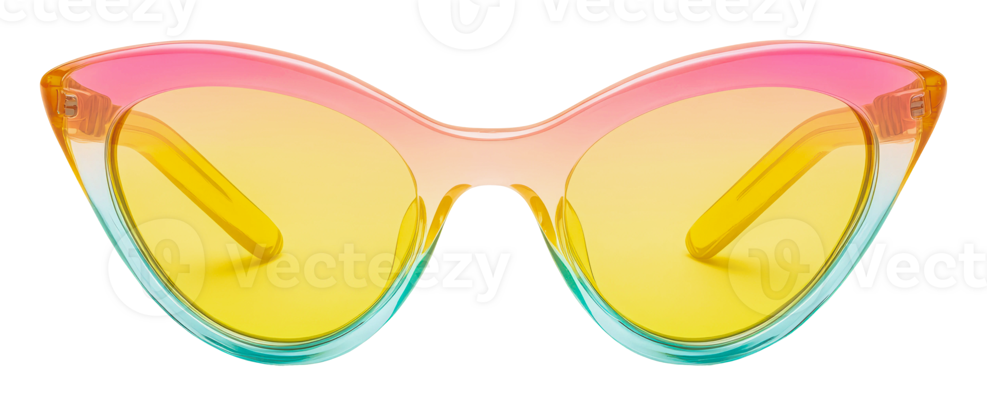 Colorful cat-eye sunglasses with gradient lenses png