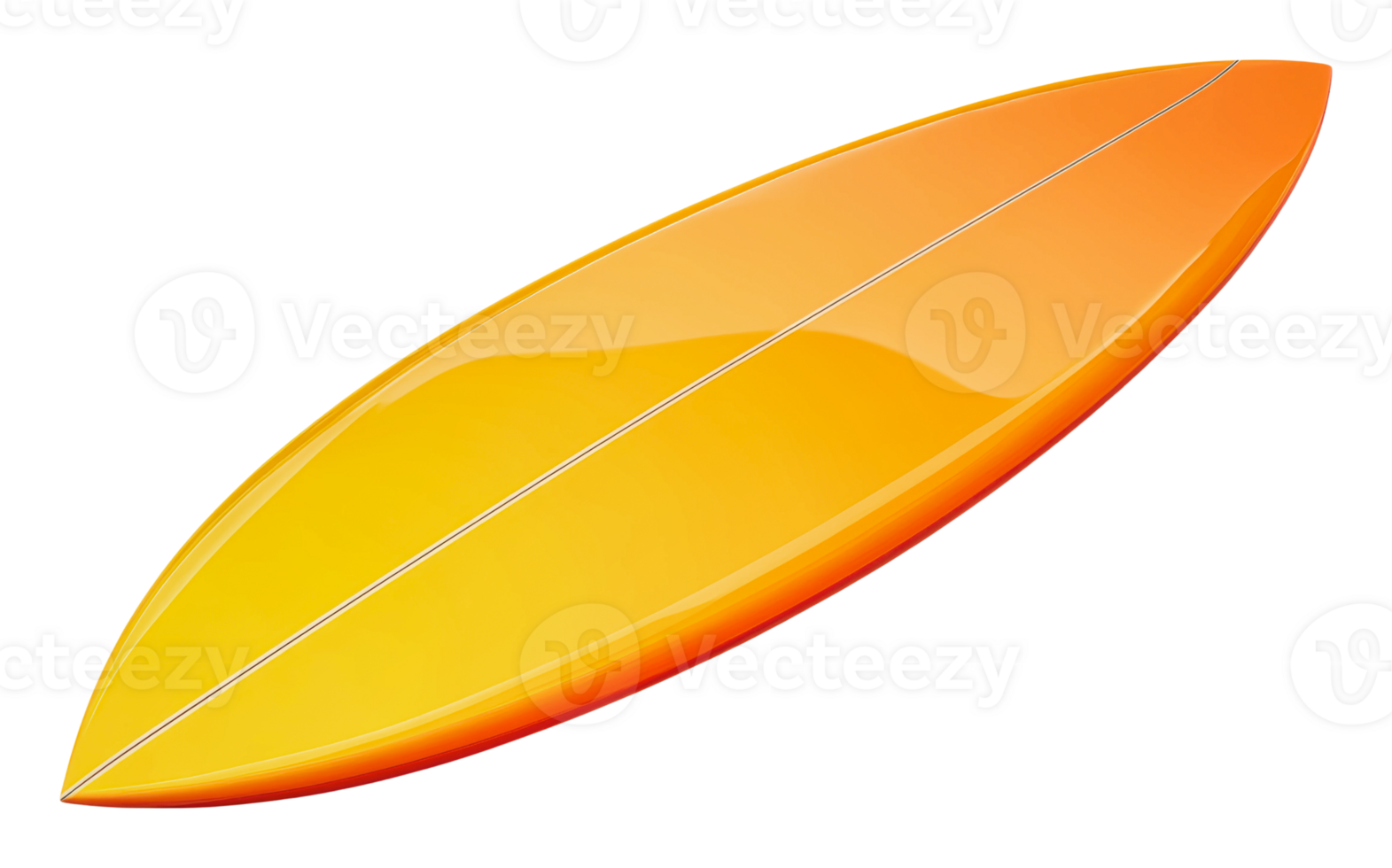 Bright orange surfboard ready for the ocean waves png