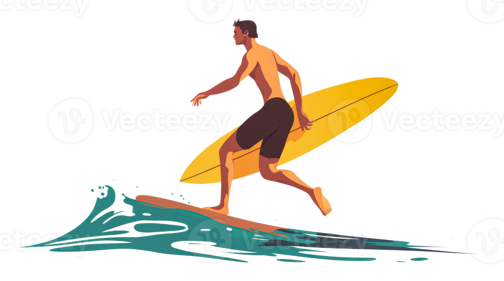 Surfer riding a wave at the beach in summer png