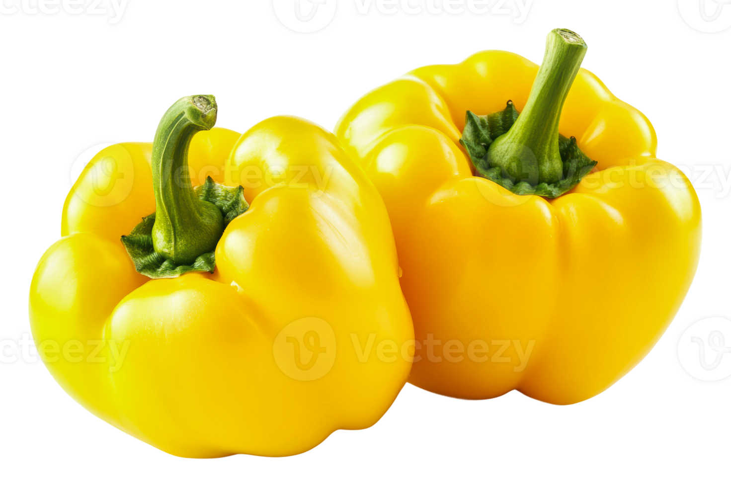Fresh yellow bell peppers on a white background png