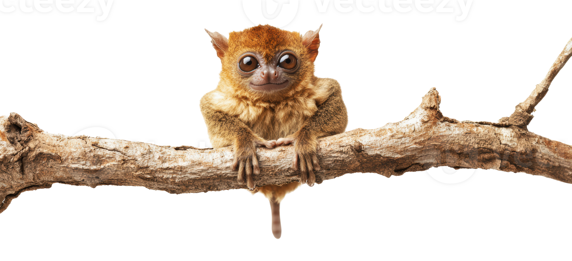 Monkey on a branch in bright light png