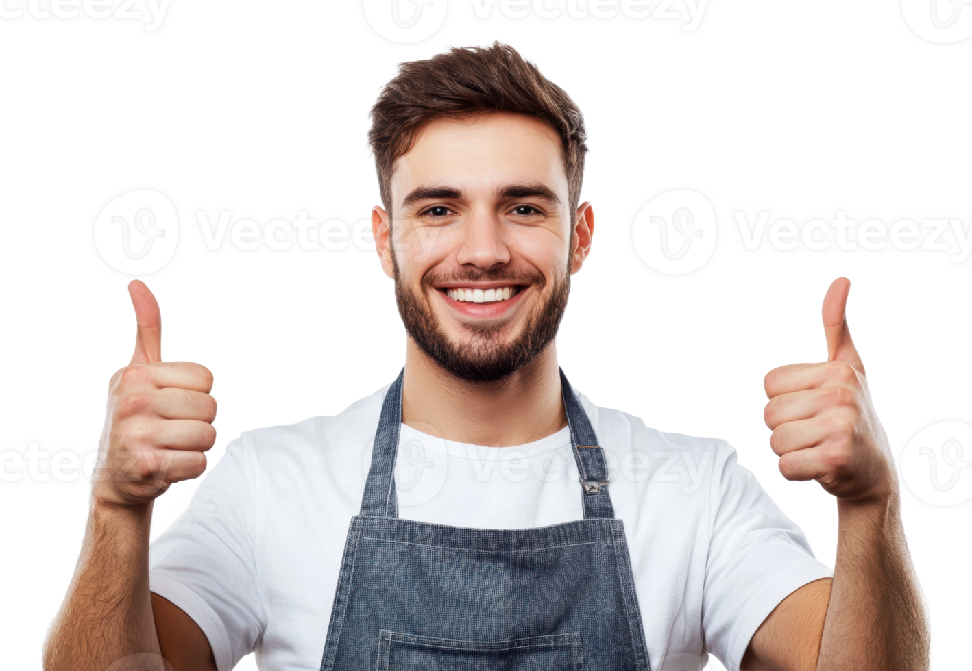 Smiling chef gives thumbs up in kitchen setting png