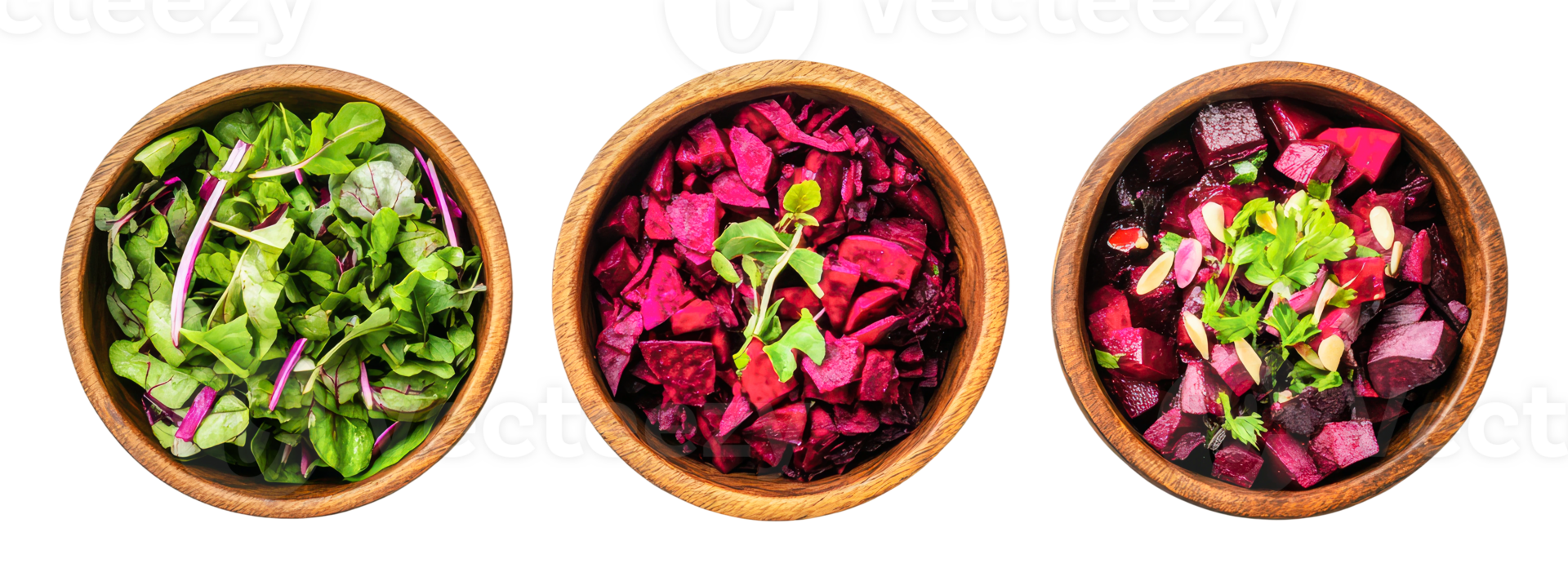 Vibrant beet and greens salad bowls png