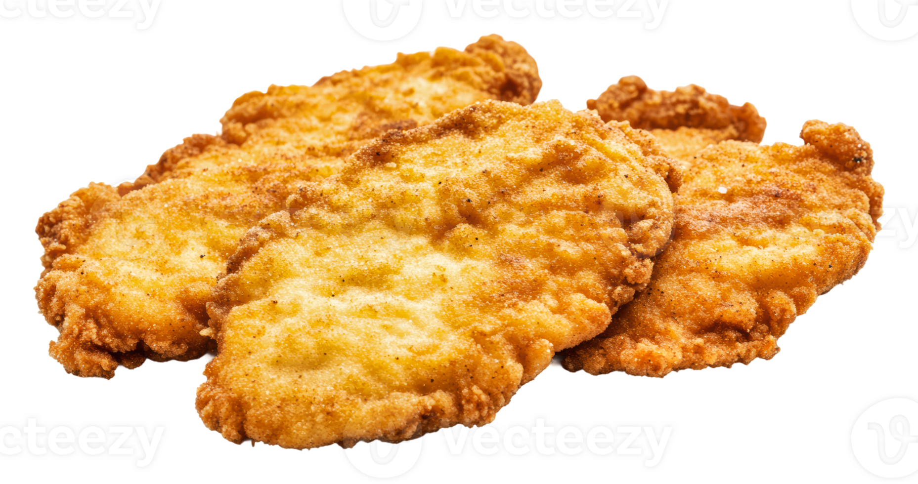 Golden fried chicken pieces served on a plate png