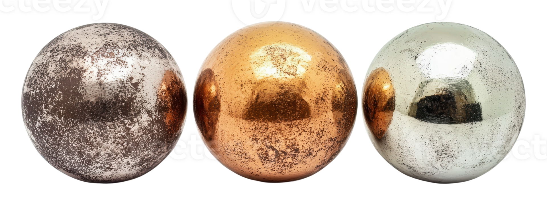 Decorative metallic spheres in varied finishes png