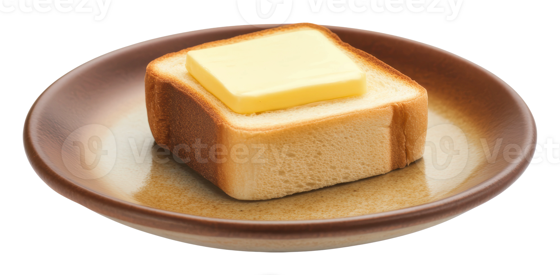 Simple buttered toast on a plate for breakfast png