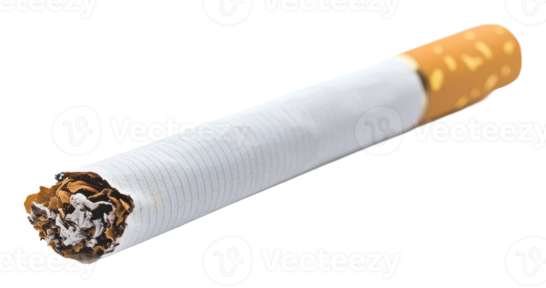 Cigarette with burnt end resting on a surface png