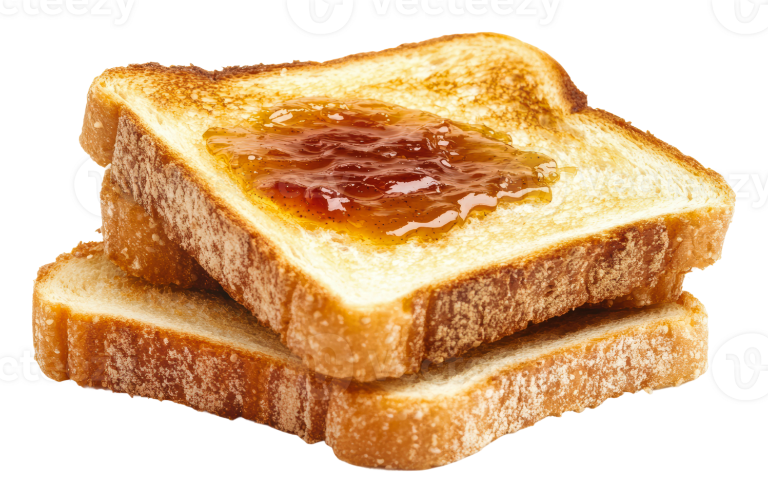 Toasted bread with jelly topping on a plate png