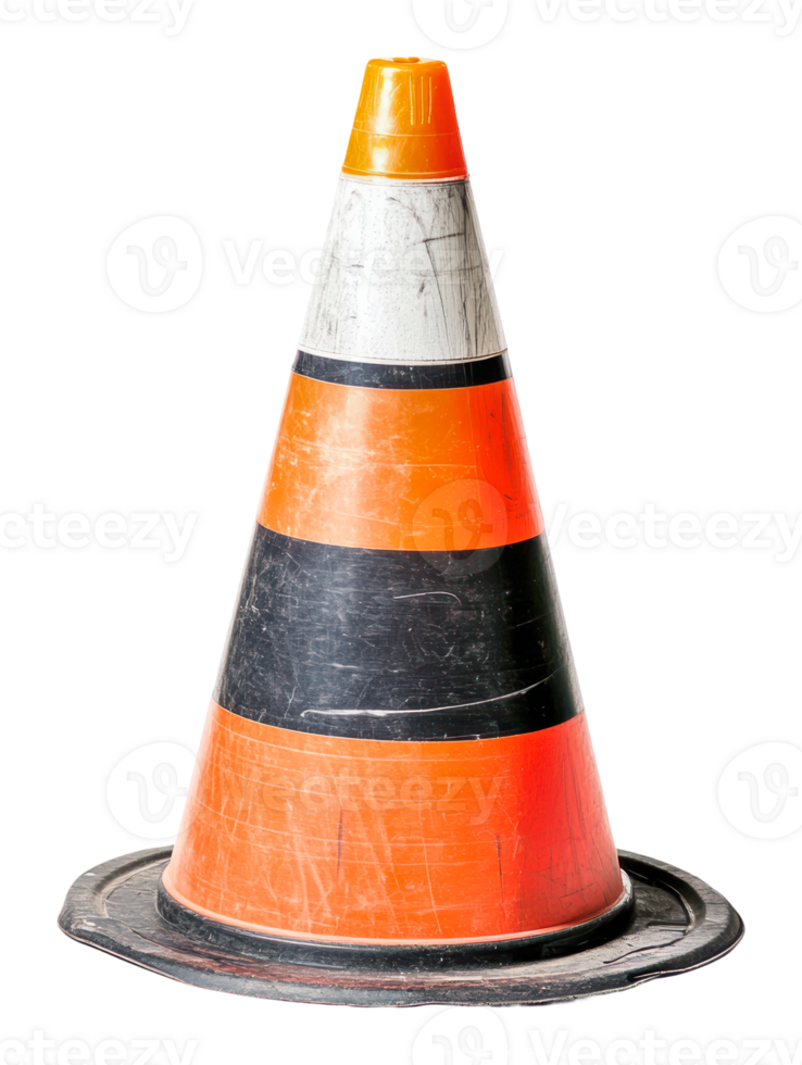 Traffic cone placed on a city street for safety png