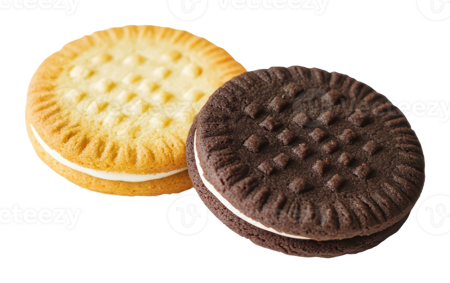 Cookies placed side by side on a plain surface png