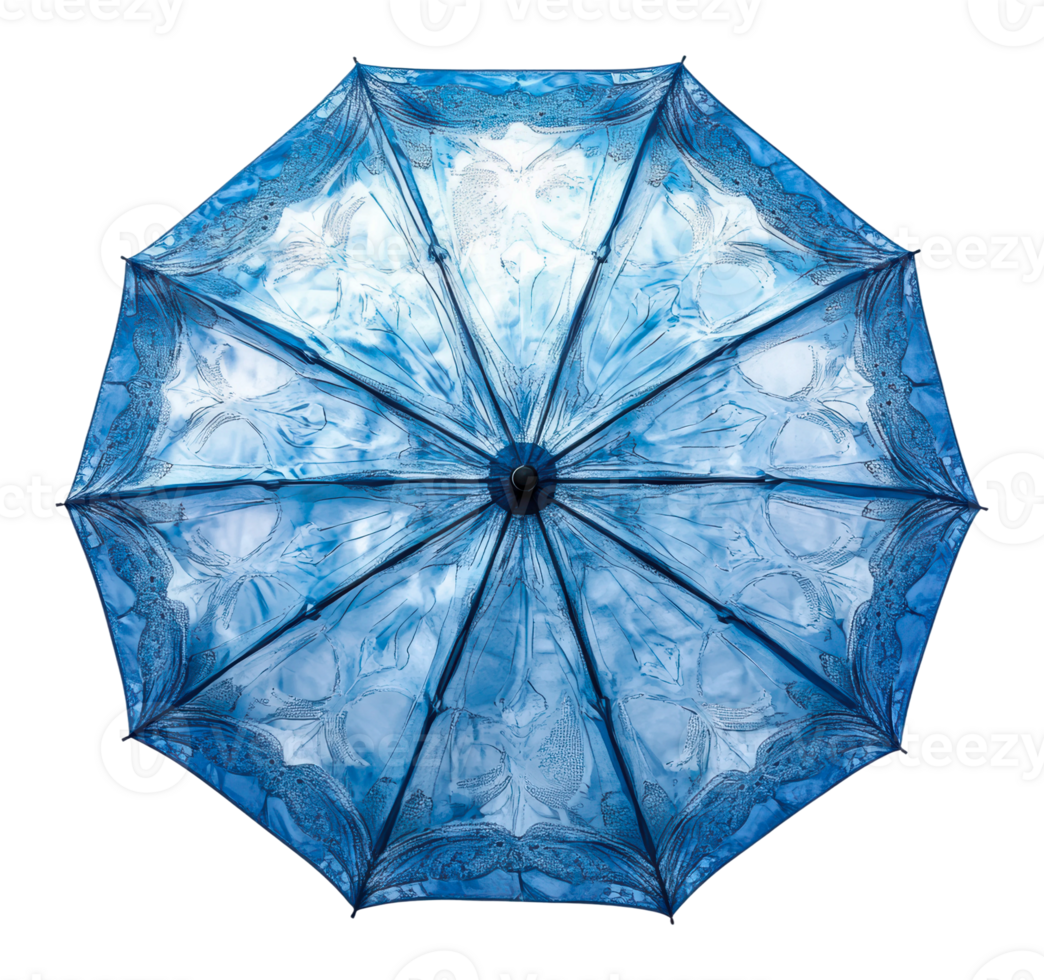 Blue umbrella displayed open png