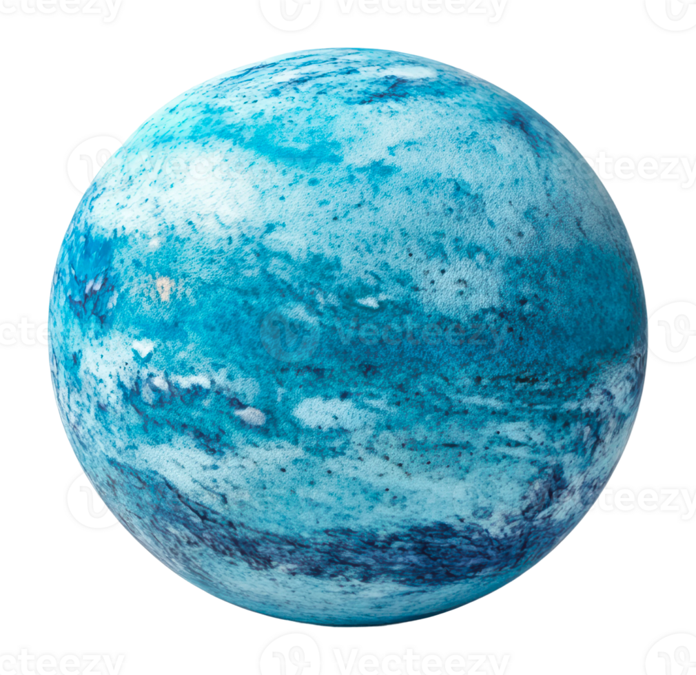 Blue planet with swirling ocean patterns png