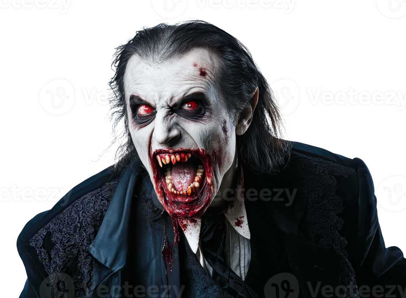 Menacing vampire at Halloween party png