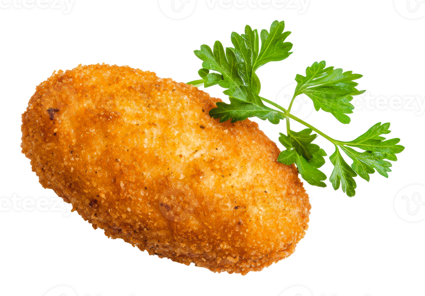 Crispy croquette garnished with fresh parsley png