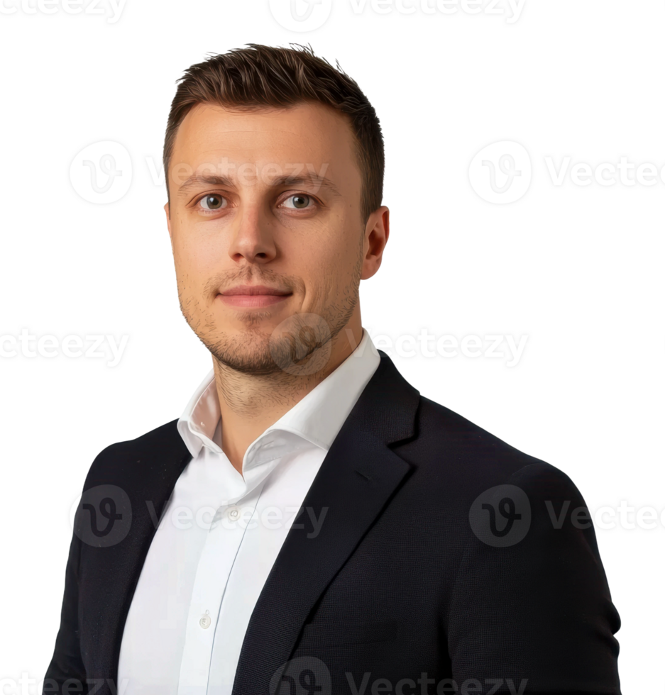 Man in suit posing for a portrait png