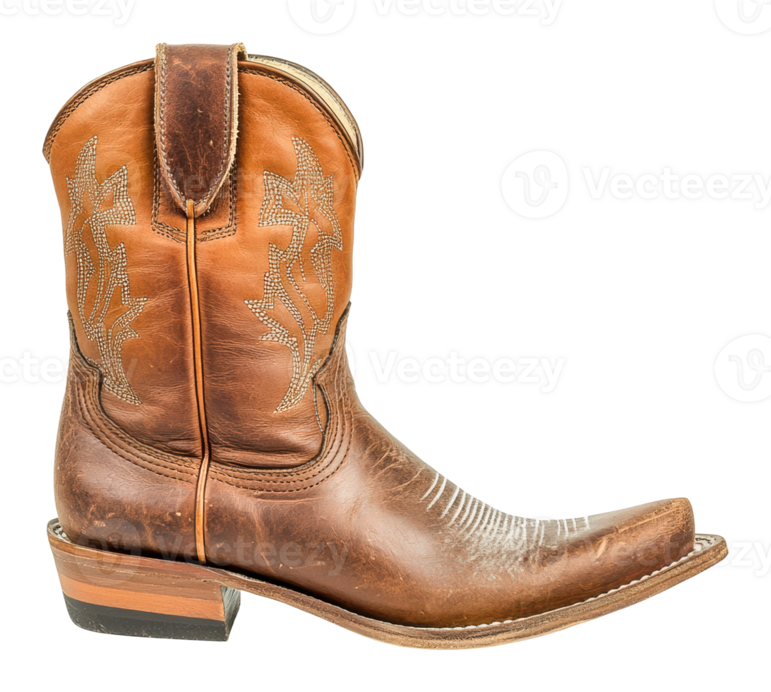 Stylish western boots with intricate design png