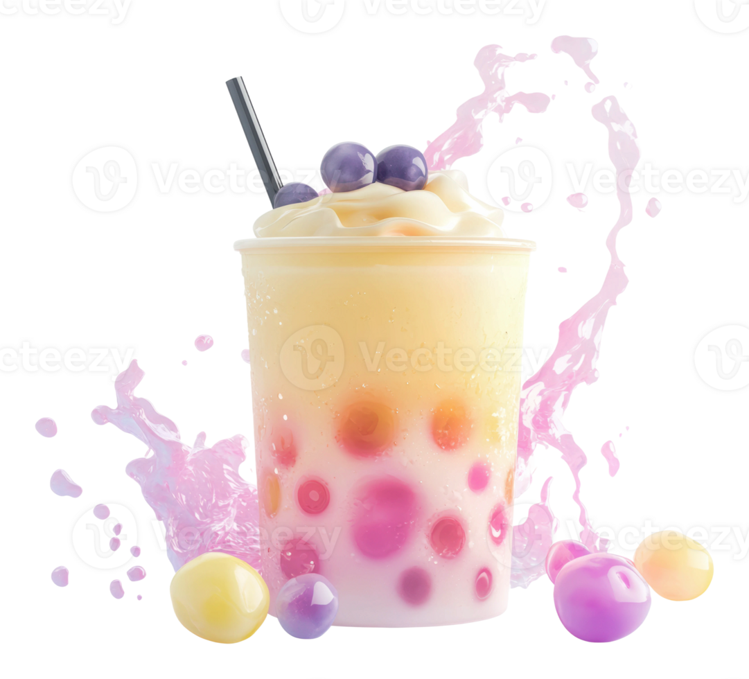 Tapioca fruit drink with toppings png