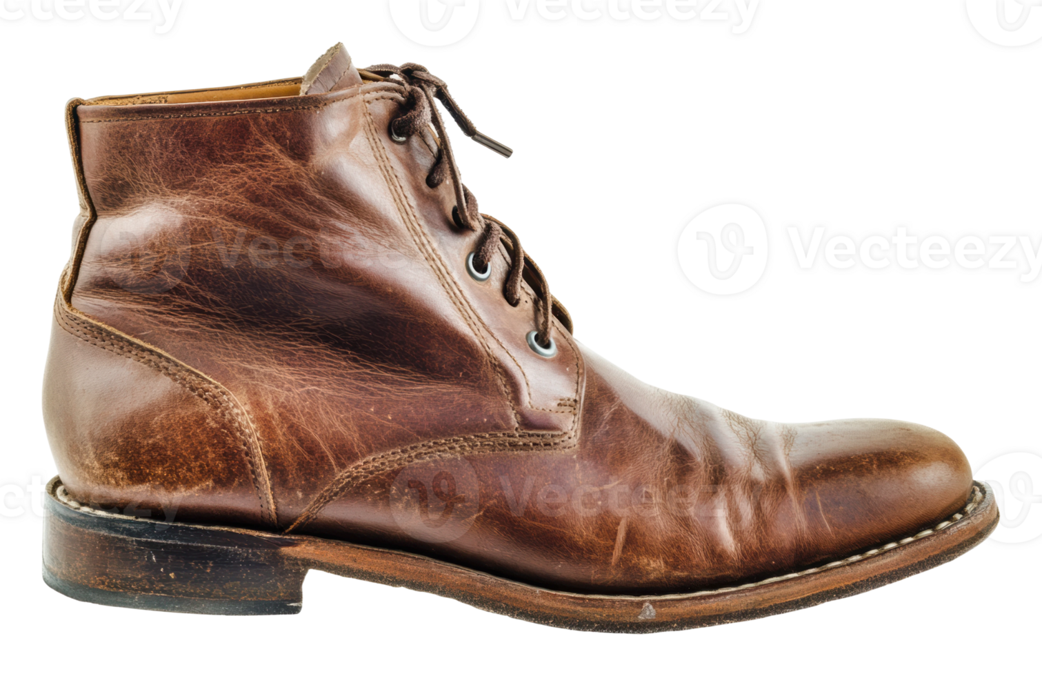 Brown leather boot on a plain background png