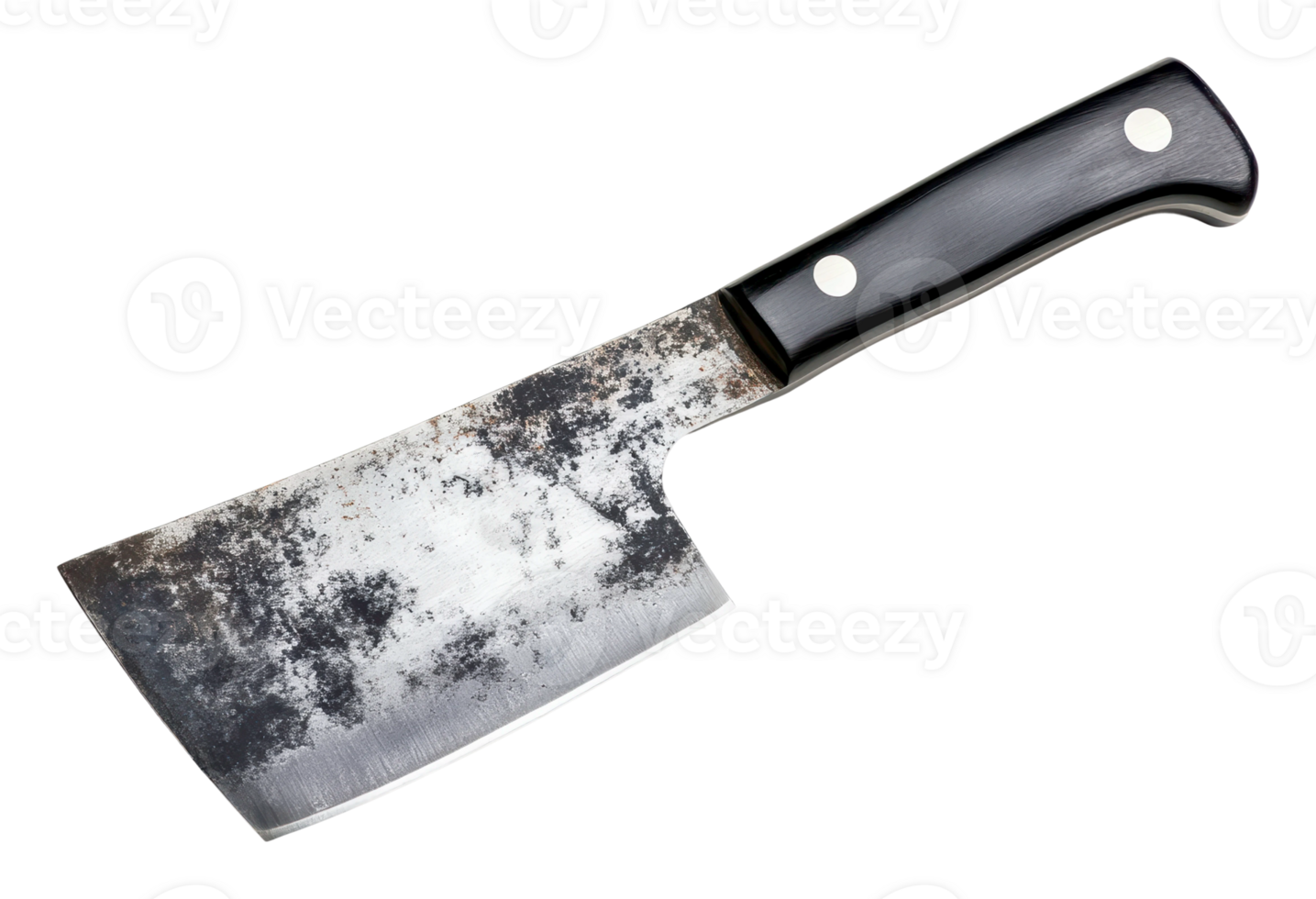 Sharp kitchen cleaver on white png