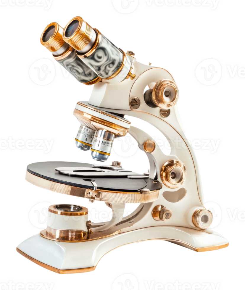 Classic microscope with elegant design and details png