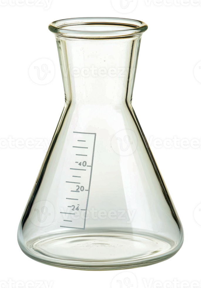 Glass laboratory flask on a white background png