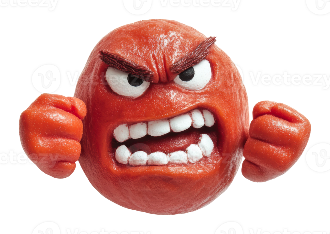 Angry animated character with clenched fists png