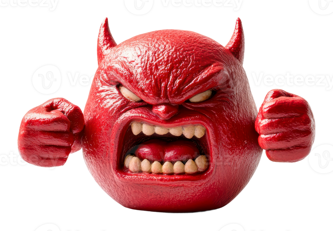 Angry red character with fierce look png