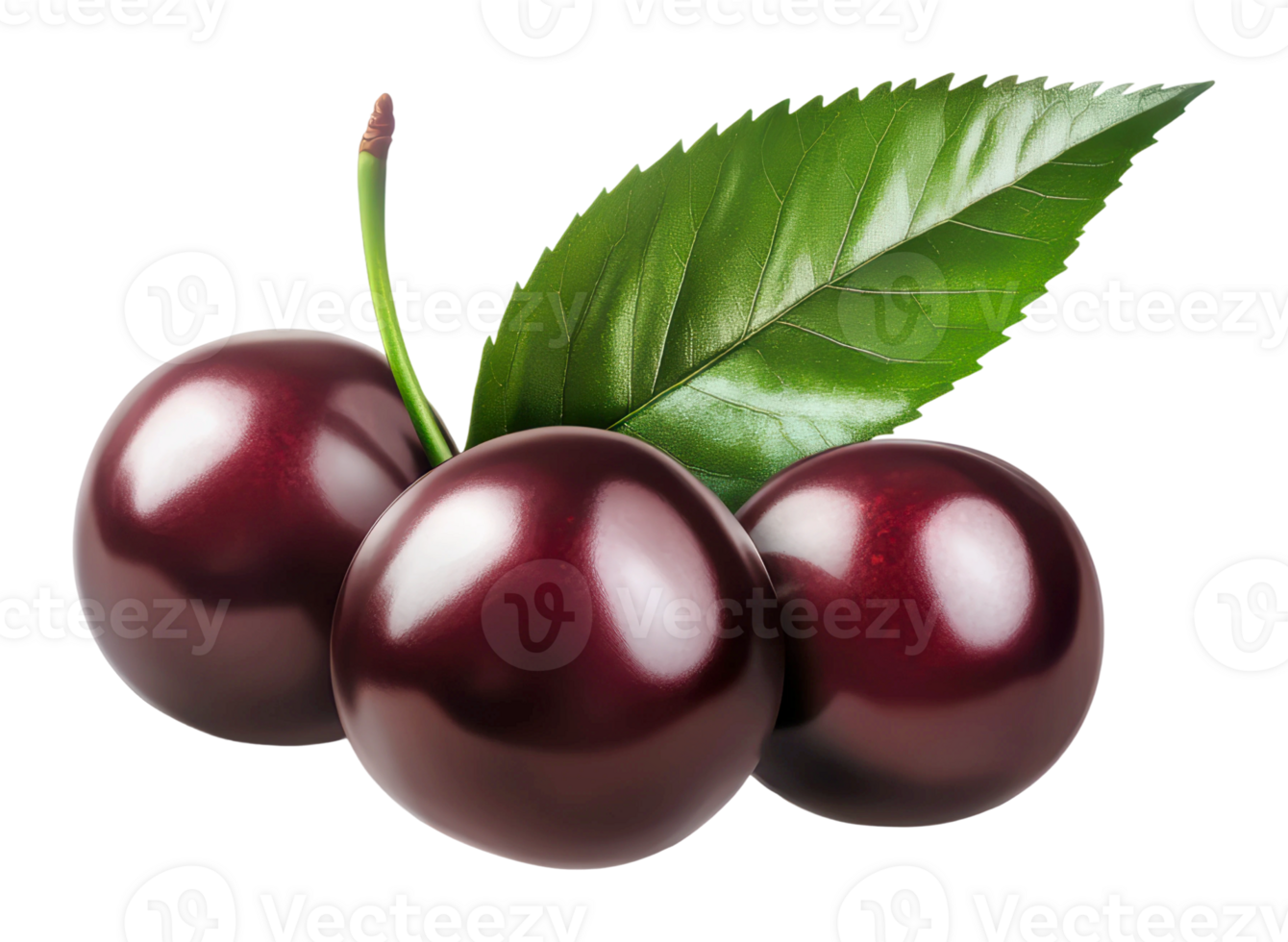 Attractive display of fresh cherries png